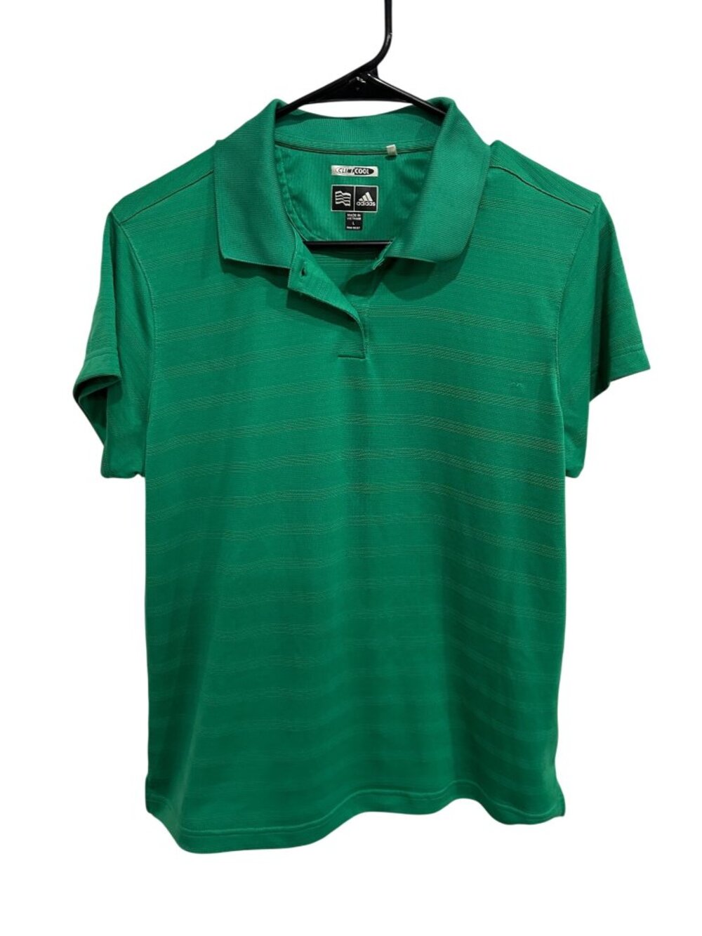 Adidas Climacool Womens Green Polo Shirt Size Large Performance Golf Athleisure